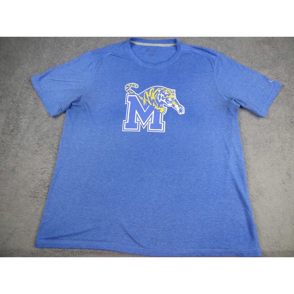 Champion Memphis Tigers T Shirt Mens XXL Blue Heather Short Sleeve NCAA Athletic